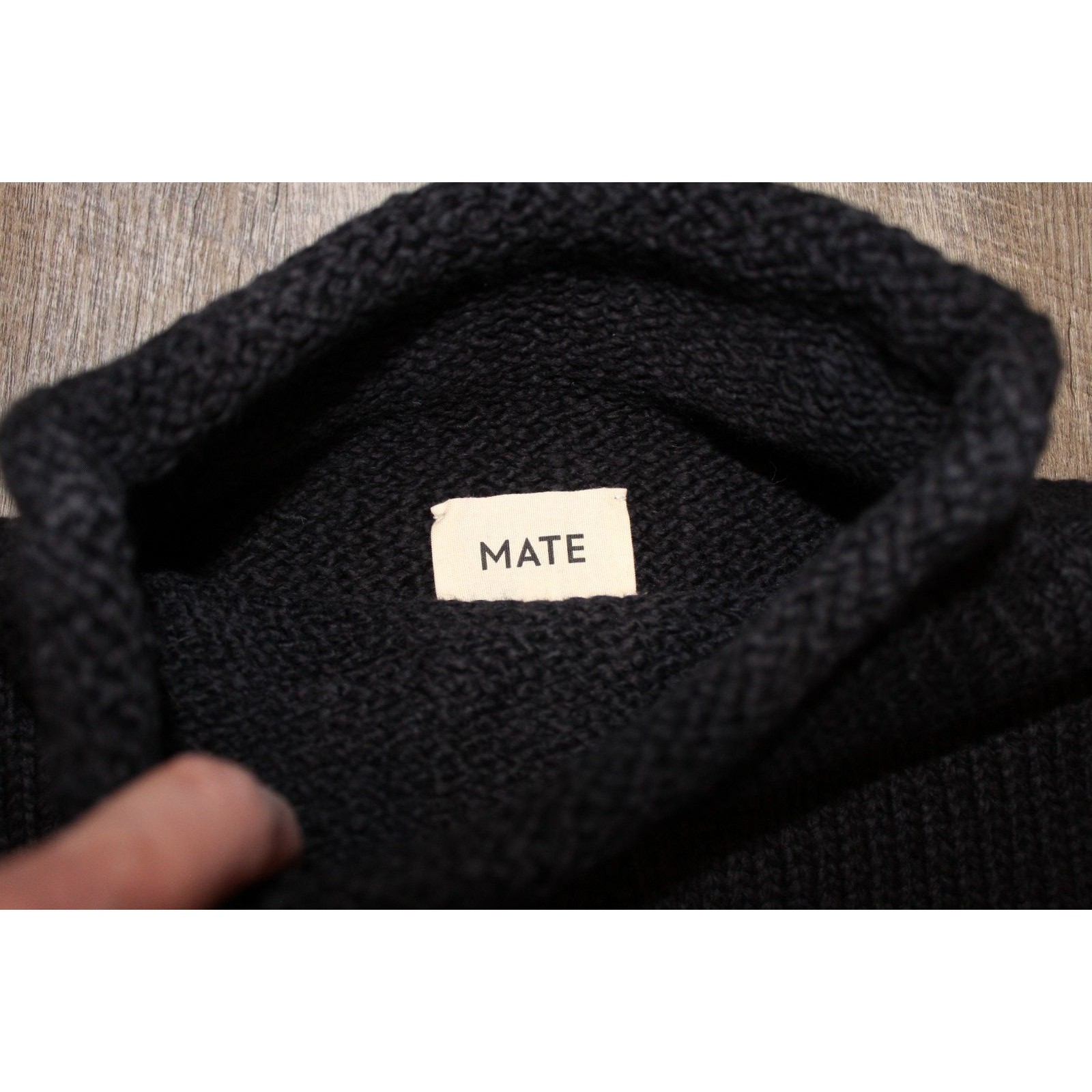 Mate The Label Alpaca Cotton Rolled Neck Sweater Black Nwt $218 — image 6 of 7